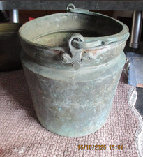 Ancienne Marmite Ancien Faitout de Cheminée Cuivre Anse à la Fleur de Lys XVIII