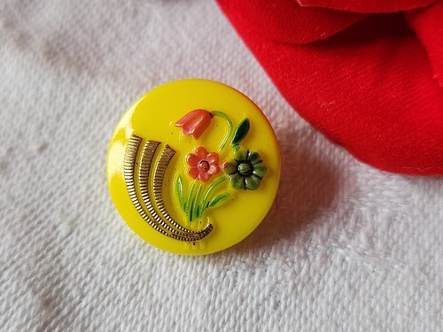 Bouton ancien verre - bouton,