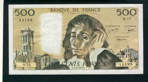 Billet 500 francs pascal - billet,