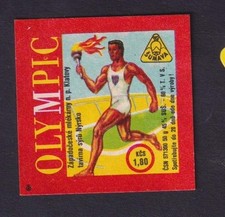 Ancienne petite  étiquette Fromage  BN186116 Olympique  Course Torche