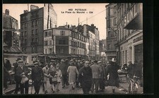 CPA Puteaux, La Place du Marché 