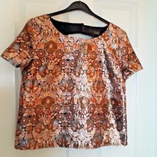 Haut chemisier métallisé brillant Firetrap taille 10 fête parfait neuf avec étiquettes