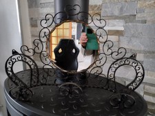 Porte manteau miroir vintage en fer forgé