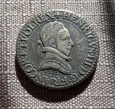 Pièce n°16 Franc d'argent Henri III Collection BP Trésor Des Rois De France 