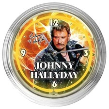 Horloge néon Jaune Johnny Hallyday