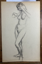 Etude Crayon Portrait Nu Femme