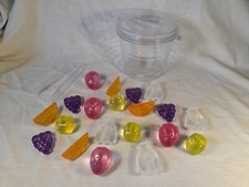 Seau & Boules de Glaçons en plastique en forme de fruit
