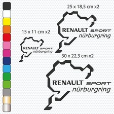 RENAULT NURBURGRING - 6 Stickers Vinyles Adhésifs Autocollants