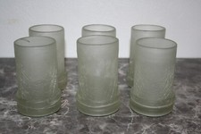 lot de 6 verres à orangeade ou photophores en verre craquelé blanc opaque