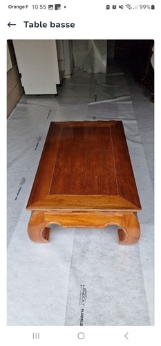 Table basse merisier plateau