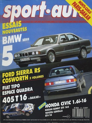 Sport auto 313 1988 405 - sport, n°313
