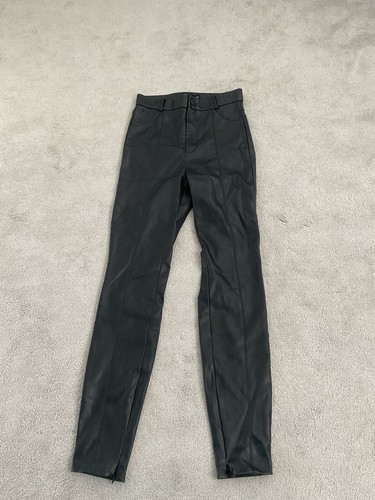Zara black leather leggings - leather,