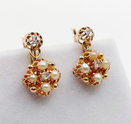 Dormeuses antique rose 18k - dormeuses,