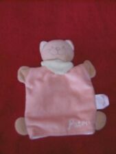  Doudou BENGY Marionnette Chat  Patou Saumon Echarpe Bandana Vert