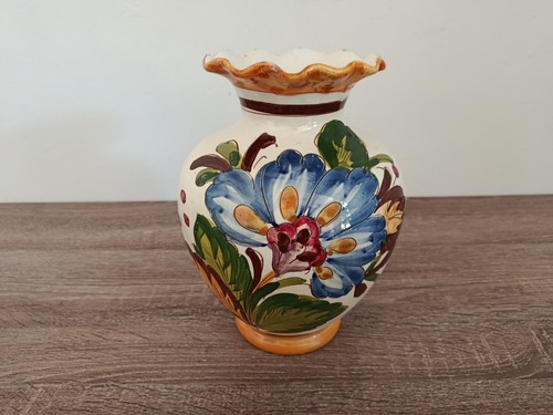 Vase ancien faïence peinte - ancien,