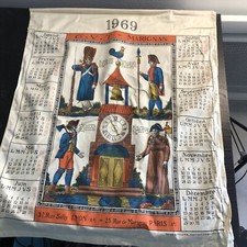 Ancien calendrier en Tissu 1969 Marignan