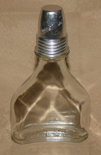 Ancienne flasque en verre Cusenier bouchon & verre aluminium  Vintage hip flask