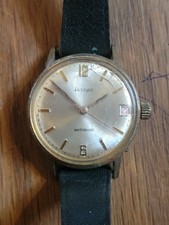 Altitude Montre Bracelet Date Mécanique Ancienne En Plaqué Or Fonctionne P2721