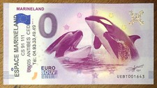 2019 MARINELAND ORQUES + TAMPON BILLET 0 EURO SOUVENIR BANKNOTE PAPER MONEY