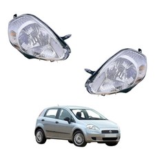 Paire Phares Avant Fiat Punto Dx-Sx - C / Moteur Parabole Crom. (7 Goupille)