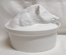 TERRINE EN PORCELAINE  A FEU DE APILCO DECOR SANGLIER