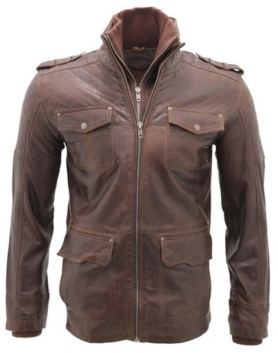 Veste matelassée cuir - veste, en