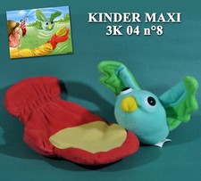 Kinder Maxi 2004, Italie, 3K04 n8 gant et oiseau peluche + BPZ