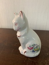 Chat fleur en faïence de