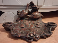 Grand encrier double bois