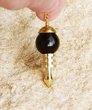 PENDULE * OBSIDIENNE NOIRE  3 PLATEAUX MICRO VIBRATOIRE ESOTERISME RADIESTHESIE