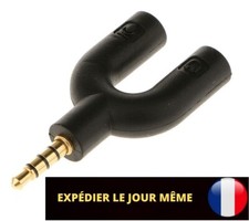 Adaptateur audio écouteur / casque + micro prise u y 3.5mm jack mâle a 2 femelle