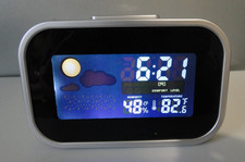 Réveil station météo sans fil numérique écran couleur