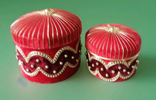 boîtes gigognes folklorique recouverte de tissus et dorure