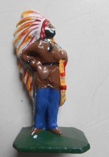 FIGURINES QUIRALU ALUDO SERIE ""LES INDIENS""  CHEF INDIEN AVEC COIFFE