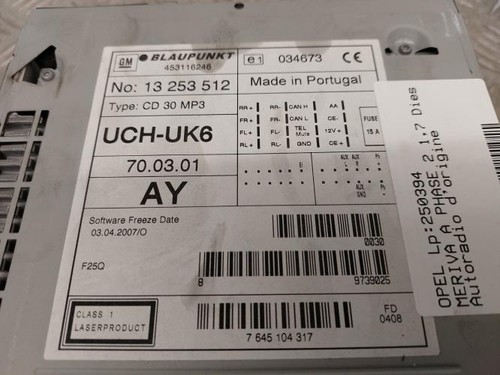 Autoradio origine opel - d'origine,