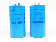 one pair hight voltage capacitor condensateur Philips 470µF 385V 