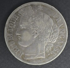 Monnaie argent 5 francs Ceres 1849
