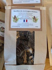 morilles noires de montagne séchées alpes de haute Provence cueillis a la mains 