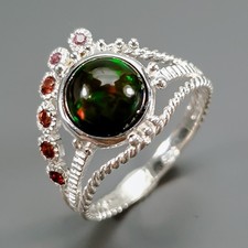 Bijou bague opale noire