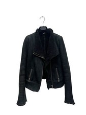 Iro  Black Shearling Leather Jacket  Size 2 fits S 
