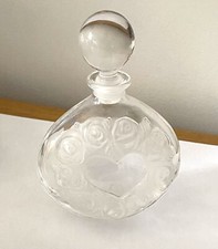 Lancel Petit Flacon Cristal Decor De Rose ancien vintage collection Objet Italie