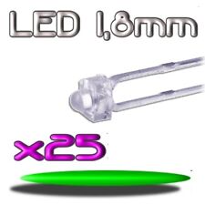 360/25# LED verte 1,8mm 25pcs --- 8000mcd