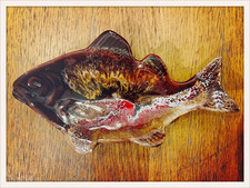 Ancien Vide Poche Poisson style Vallauris 27 x 15 cm
