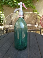 Ancienne bouteille à siphon, bouteille Siphon Soda Vintage bleu vert