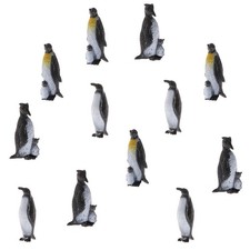 Lot de 12 figurines de pingouins mignons en plastique, animaux marins, jouets