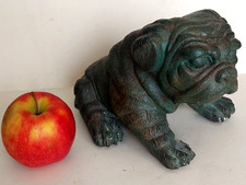 Bronze animalier chien Bulldog Bouledogue sculpture Signé A TIOT