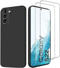 Coque Noir ,vitre Verre Trempé Pour Samsung Galaxy S22,S22 PLUS ,S22 ULTRA