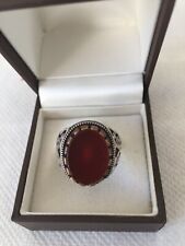 Bague unisexe pour homme en argent sterling 925 avec pierres précieuses poids13g