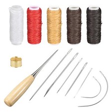 Cuir Couture Fils Main Couture Outils Trousse, Inclus 5 Couleurs Couture Poinçon