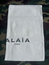 ALAÏA PARIS   Dustbag Blanc  Sac à Poussière Neuf  Housse Coton  ⇒ 34 cm x 22 cm